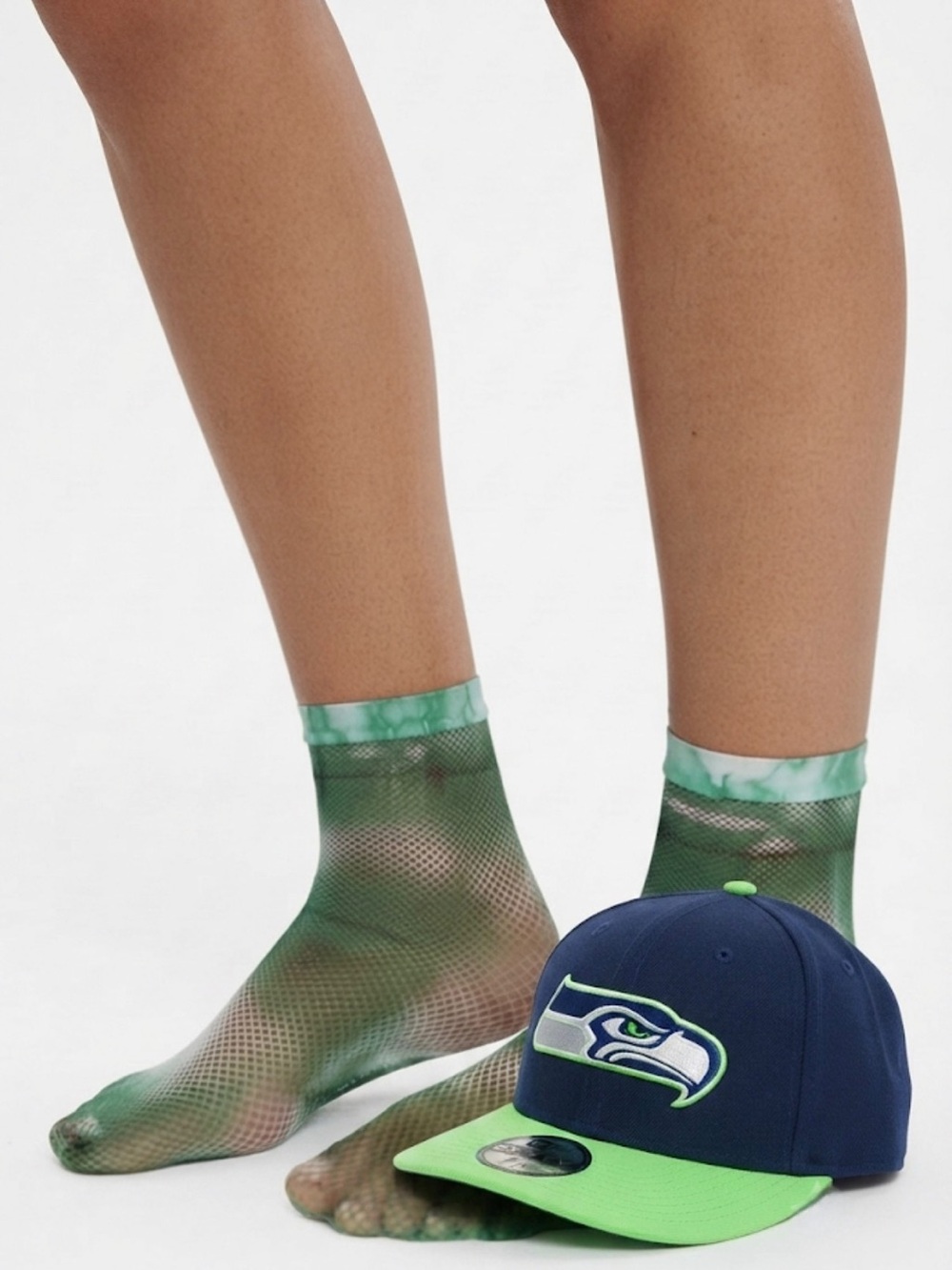 NWT Maria La Rosa Green Tie Dye Mesh Lace Socks  (One Size)